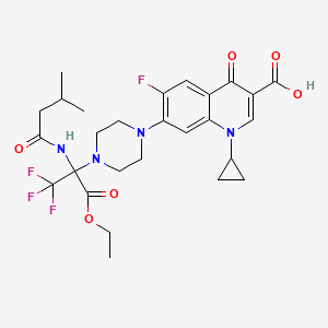 1-Cyclopropyl-7-(4-{3-ethoxy-1,1,1-trifluoro-2-[(3-methylbutanoyl)amino]-3-oxopropan-2-yl}piperazin-1-yl)-6-fluoro-4-oxo-1,4-dihydroquinoline-3-carboxylic acid