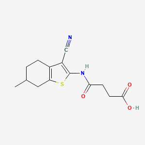 4-[(3-Cyano-6-methyl-4,5,6,7-tetrahydro-1-benzothiophen-2-yl)amino]-4-oxobutanoic acid