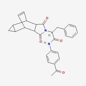 N-(4-acetylphenyl)-2-(1,3-dioxooctahydro-4,6-ethenocyclopropa[f]isoindol-2(1H)-yl)-3-phenylpropanamide