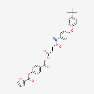 4-{[(4-{[4-(4-Tert-butylphenoxy)phenyl]amino}-4-oxobutanoyl)oxy]acetyl}phenyl furan-2-carboxylate