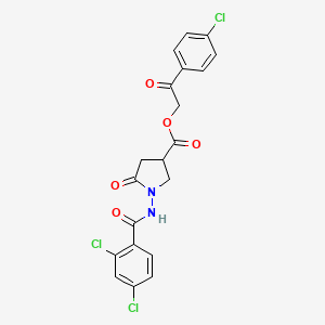 2-(4-Chlorophenyl)-2-oxoethyl 1-{[(2,4-dichlorophenyl)carbonyl]amino}-5-oxopyrrolidine-3-carboxylate