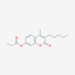 4-Methyl-2-oxo-3-pentylchromen-7-yl propanoate