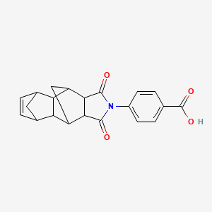 molecular formula C21H19NO4 B12474521 Benzoic acid, 4-(10,12-dioxo-11-azapentacyclo[6.5.1.1(3,6).0(2,7).0(9,13)]pentadec-4-en-11-yl)- 