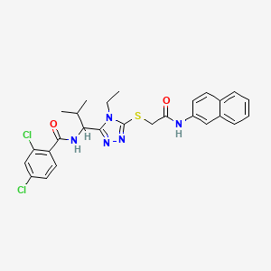 2,4-dichloro-N-[1-(4-ethyl-5-{[2-(naphthalen-2-ylamino)-2-oxoethyl]sulfanyl}-4H-1,2,4-triazol-3-yl)-2-methylpropyl]benzamide