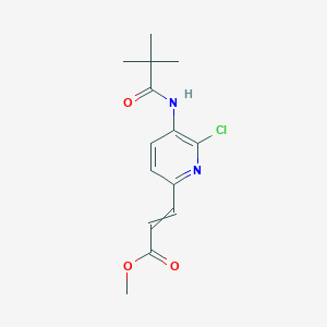 molecular formula C14H17ClN2O3 B12474539 methyl (2E)-3-[6-chloro-5-(2,2-dimethylpropanamido)pyridin-2-yl]prop-2-enoate 