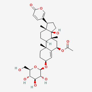 molecular formula C33H46O11 B1247456 6beta-acetoxy-3beta-(beta-D-glucopyranosyloxy)-8alpha,14-dihydroxybufa-4,20,22-trienolide 