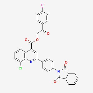 2-(4-fluorophenyl)-2-oxoethyl 8-chloro-2-[4-(1,3-dioxo-1,3,3a,4,7,7a-hexahydro-2H-isoindol-2-yl)phenyl]quinoline-4-carboxylate