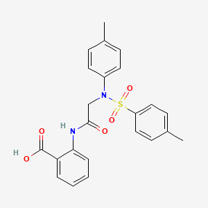 molecular formula C23H22N2O5S B12474589 2-({N-(4-methylphenyl)-N-[(4-methylphenyl)sulfonyl]glycyl}amino)benzoic acid 