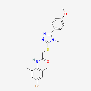 molecular formula C20H21BrN4O2S B12474622 N-(4-bromo-2,6-dimethylphenyl)-2-{[5-(4-methoxyphenyl)-4-methyl-4H-1,2,4-triazol-3-yl]sulfanyl}acetamide 