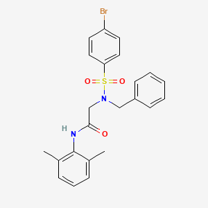 molecular formula C23H23BrN2O3S B12474636 N~2~-benzyl-N~2~-[(4-bromophenyl)sulfonyl]-N-(2,6-dimethylphenyl)glycinamide 