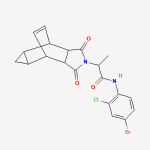 molecular formula C20H18BrClN2O3 B12474640 N-(4-bromo-2-chlorophenyl)-2-(1,3-dioxooctahydro-4,6-ethenocyclopropa[f]isoindol-2(1H)-yl)propanamide 