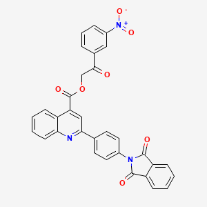 molecular formula C32H19N3O7 B12474664 2-(3-nitrophenyl)-2-oxoethyl 2-[4-(1,3-dioxo-1,3-dihydro-2H-isoindol-2-yl)phenyl]quinoline-4-carboxylate 