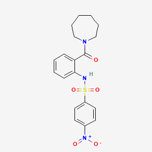 molecular formula C19H21N3O5S B12474669 N-[2-(azepan-1-ylcarbonyl)phenyl]-4-nitrobenzenesulfonamide 