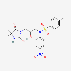 N-[3-(4,4-dimethyl-2,5-dioxoimidazolidin-1-yl)-2-hydroxypropyl]-4-methyl-N-(4-nitrophenyl)benzenesulfonamide