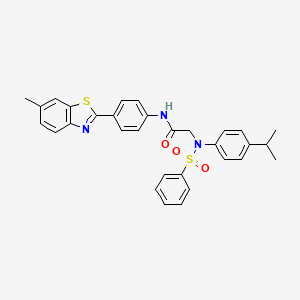 N-[4-(6-methyl-1,3-benzothiazol-2-yl)phenyl]-N~2~-(phenylsulfonyl)-N~2~-[4-(propan-2-yl)phenyl]glycinamide