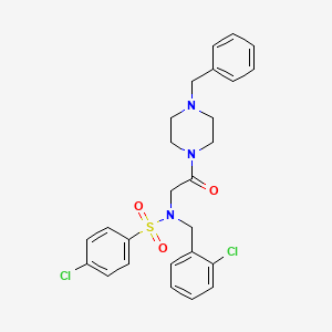 N-[2-(4-benzylpiperazin-1-yl)-2-oxoethyl]-4-chloro-N-(2-chlorobenzyl)benzenesulfonamide