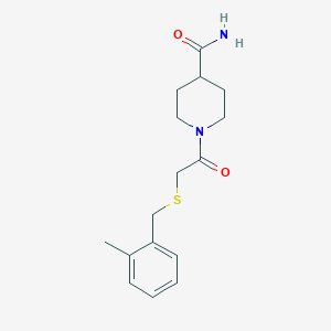 1-{[(2-Methylbenzyl)sulfanyl]acetyl}piperidine-4-carboxamide