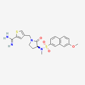 molecular formula C22H24N4O4S2 B1247473 4-{[(3S)-3-{[(7-methoxynaphthalen-2-yl)sulfonyl](methyl)amino}-2-oxopyrrolidin-1-yl]methyl}thiophene-2-carboximidamide 