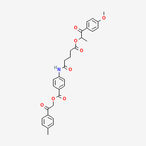 2-(4-Methylphenyl)-2-oxoethyl 4-[(5-{[1-(4-methoxyphenyl)-1-oxopropan-2-yl]oxy}-5-oxopentanoyl)amino]benzoate