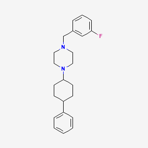 molecular formula C23H29FN2 B12474775 1-[(3-Fluorophenyl)methyl]-4-(4-phenylcyclohexyl)piperazine 