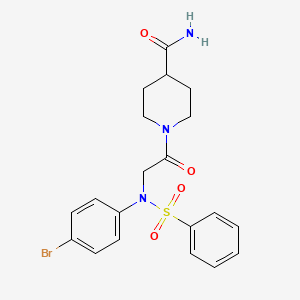 1-[N-(4-bromophenyl)-N-(phenylsulfonyl)glycyl]piperidine-4-carboxamide