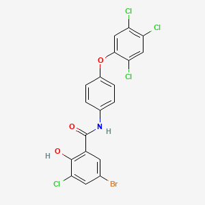 5-bromo-3-chloro-2-hydroxy-N-[4-(2,4,5-trichlorophenoxy)phenyl]benzamide