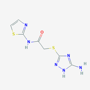 2-[(3-amino-1H-1,2,4-triazol-5-yl)sulfanyl]-N-(1,3-thiazol-2-yl)acetamide