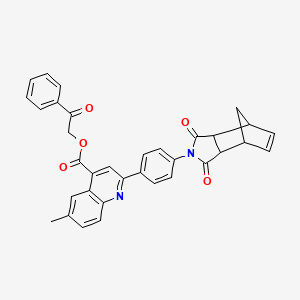 2-oxo-2-phenylethyl 2-[4-(1,3-dioxo-1,3,3a,4,7,7a-hexahydro-2H-4,7-methanoisoindol-2-yl)phenyl]-6-methylquinoline-4-carboxylate