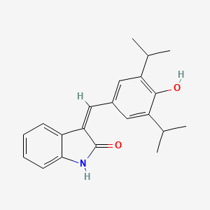 molecular formula C21H23NO2 B1247482 3-(4-Hydroxy-3,5-diisopropylbenzylidene)indolin-2-one 