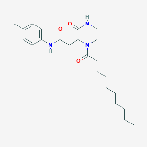 2-(1-decanoyl-3-oxopiperazin-2-yl)-N-(4-methylphenyl)acetamide