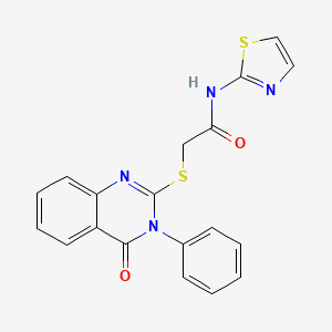 2-[(4-oxo-3-phenyl-3,4-dihydroquinazolin-2-yl)sulfanyl]-N-(1,3-thiazol-2-yl)acetamide