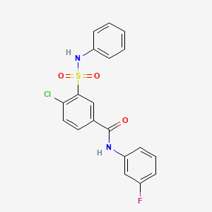 4-chloro-N-(3-fluorophenyl)-3-(phenylsulfamoyl)benzamide