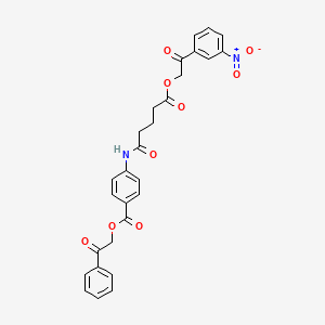 2-Oxo-2-phenylethyl 4-({5-[2-(3-nitrophenyl)-2-oxoethoxy]-5-oxopentanoyl}amino)benzoate