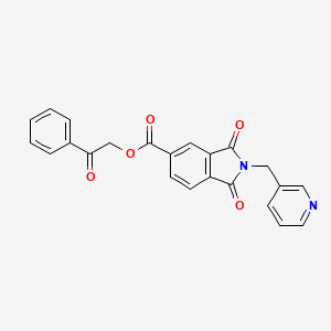 2-oxo-2-phenylethyl 1,3-dioxo-2-(pyridin-3-ylmethyl)-2,3-dihydro-1H-isoindole-5-carboxylate