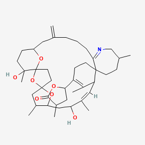 molecular formula C42H63NO7 B1247488 5-[(10Z)-9,32-二羟基-6,10,13,20,32-五甲基-27-亚甲基-33,34,35-三氧杂-22-氮杂六环[27.3.1.11,4.14,7.012,17.017,23]五十一烷-10,13,22-三烯-14-基]-3-甲基氧杂环-2-酮 CAS No. 170713-72-1