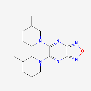 molecular formula C16H24N6O B12474883 5,6-Bis(3-methylpiperidin-1-yl)[1,2,5]oxadiazolo[3,4-b]pyrazine 