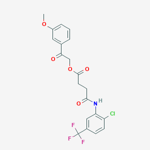 2-(3-Methoxyphenyl)-2-oxoethyl 4-{[2-chloro-5-(trifluoromethyl)phenyl]amino}-4-oxobutanoate