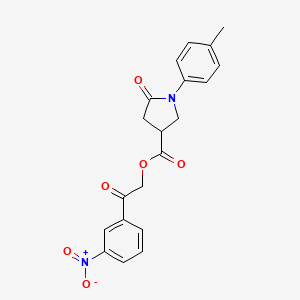 2-(3-Nitrophenyl)-2-oxoethyl 1-(4-methylphenyl)-5-oxopyrrolidine-3-carboxylate