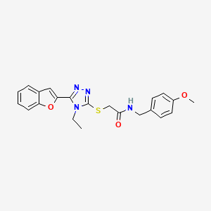 2-{[5-(1-benzofuran-2-yl)-4-ethyl-4H-1,2,4-triazol-3-yl]sulfanyl}-N-(4-methoxybenzyl)acetamide