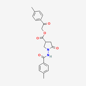 2-(4-Methylphenyl)-2-oxoethyl 1-{[(4-methylphenyl)carbonyl]amino}-5-oxopyrrolidine-3-carboxylate