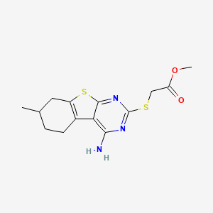 Methyl [(4-amino-7-methyl-5,6,7,8-tetrahydro[1]benzothieno[2,3-d]pyrimidin-2-yl)sulfanyl]acetate