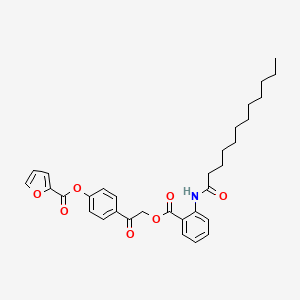 4-[({[2-(Dodecanoylamino)phenyl]carbonyl}oxy)acetyl]phenyl furan-2-carboxylate