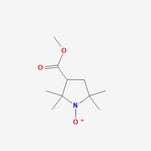 molecular formula C10H18NO3 B1247494 1-Pyrrolidinyloxy, 3-(methoxycarbonyl)-2,2,5,5-tetramethyl- 