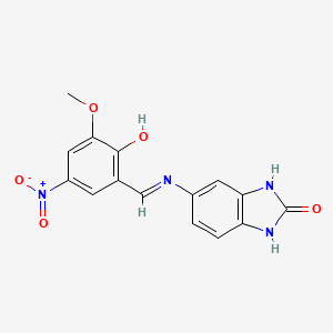 5-{[(E)-(2-hydroxy-3-methoxy-5-nitrophenyl)methylidene]amino}-1,3-dihydro-2H-benzimidazol-2-one