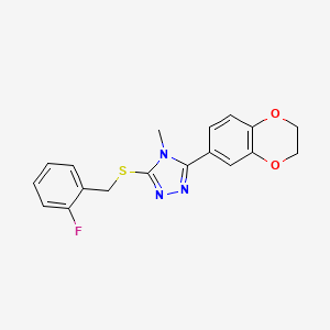 3-(2,3-dihydro-1,4-benzodioxin-6-yl)-5-[(2-fluorobenzyl)sulfanyl]-4-methyl-4H-1,2,4-triazole