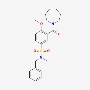 molecular formula C22H28N2O4S B12474984 3-(azepan-1-ylcarbonyl)-N-benzyl-4-methoxy-N-methylbenzenesulfonamide 