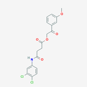 molecular formula C19H17Cl2NO5 B12474991 2-(3-Methoxyphenyl)-2-oxoethyl 4-[(3,4-dichlorophenyl)amino]-4-oxobutanoate 