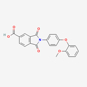 2-[4-(2-methoxyphenoxy)phenyl]-1,3-dioxo-2,3-dihydro-1H-isoindole-5-carboxylic acid