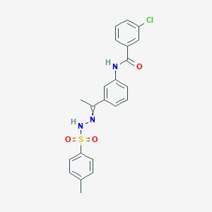 molecular formula C22H20ClN3O3S B12475039 3-chloro-N-[3-[C-methyl-N-[(4-methylphenyl)sulfonylamino]carbonimidoyl]phenyl]benzamide CAS No. 445000-57-7