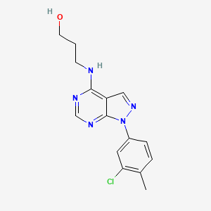 3-{[1-(3-chloro-4-methylphenyl)-1H-pyrazolo[3,4-d]pyrimidin-4-yl]amino}propan-1-ol